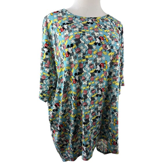 NWT LulaRoe x Disney Mickey Mouse Irma Tunic Top Short Sleeve Plus Size 3XL - Picture 3 of 15